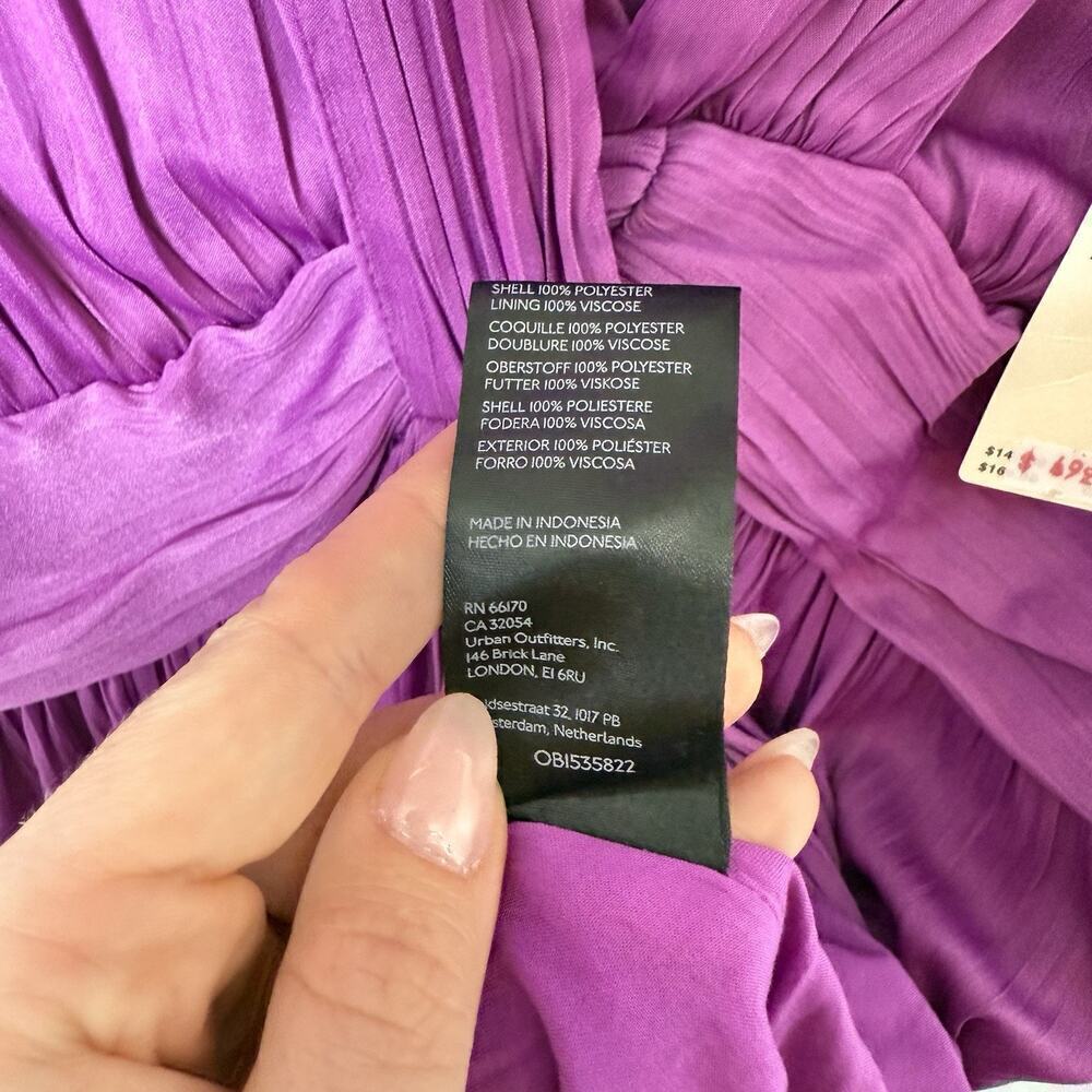Anthropologie V-Neck Mini Dress Cocktail Party Vibrant Purple Size 2 - Picture 7 of 10